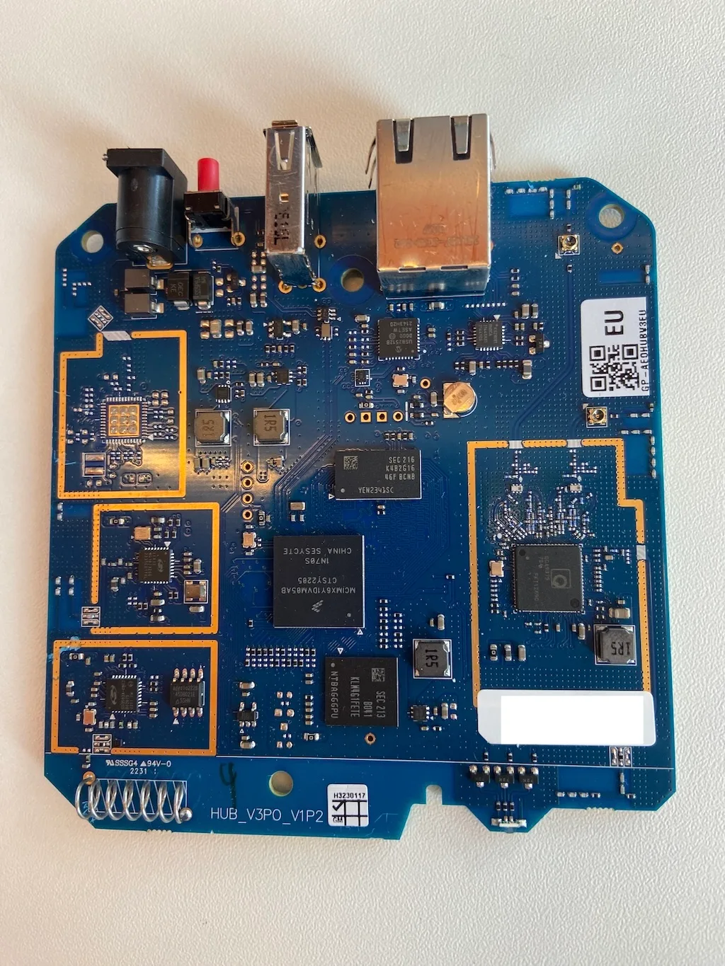 Top view of the PCB