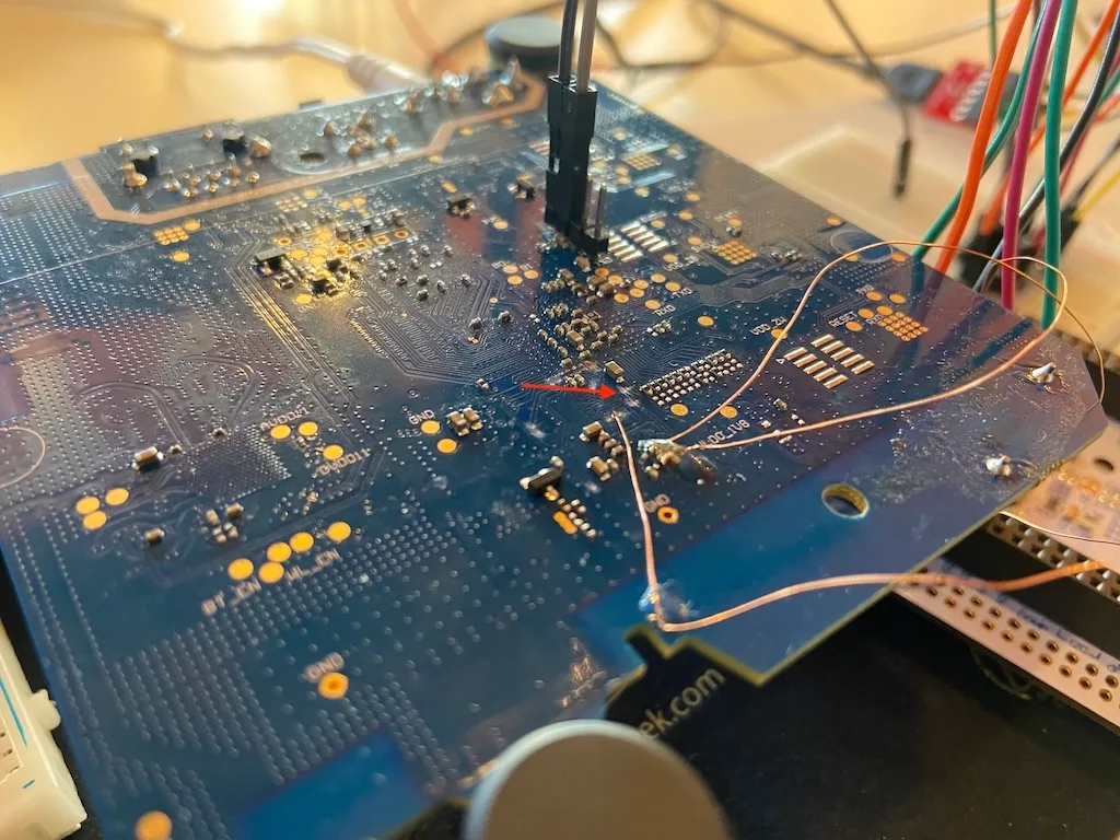 PCB while dumping the firmware