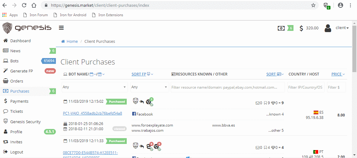 Browser in action